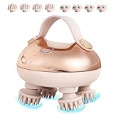 arboleaf Massaggiatore Cuoio Capelluto e Corpo Elettrico Massaggiatore Testa Ricaricabile Impermeabile IPX7 con 8 Teste di Massaggio in Silicone Per il Rilassamento del Corpo, Regalo, Rosa