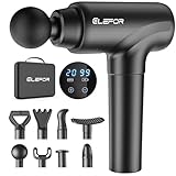 Pistola de Masaje de Tejido Profundo, Masajeador de Percusión para Atletas Pistola de Masaje Muscular para Alivio del Dolor con 10 Cabezales de Masaje y 20 Velocidades (Negro Mate)
