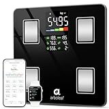 arboleaf Bilancia per il peso corporeo, bilancia da bagno Bluetooth con Smart APP, bilancia pesapersone digitale ad alta precisione per BMI, analizzatore di composizione corporea 14, 400lb/180kg
