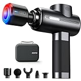 Pistola Massaggio Muscolare con Testa Calda e Fredda, RENPHO Massaggiatore Muscolare Portatile fino a 3200rpm, Pistola Massaggiante Professionale Silenziosa, 5 Testa 5 Velocità, Ricarica di Tipo C