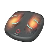 HoMedics Dual Shiatsu Massaggiatore Piedi, Massaggiatore Elettrico Plantare Shiatsu con 12 Testine Rotanti, Rilassa i Muscoli, Opzione Calore, Nero