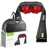 Cotsoco Wireless Massaggiatore per Collo e Spalle,dispositivo di massaggio Shiatsu con calore,portatile per sollievo dal dolore nel collo e nella schiena,massaggio elettrico,regali per donne,uomini