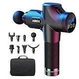 BioMarvo Pistola per massaggio muscolare, massaggiatore muscolare per tessuti profondi con 30 livelli regolabili, 8 testine di massaggio, 3200 giri/min, pistola per massaggi, con display LCD