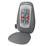 Homedics Sedile da massaggio shiatsu per schiena e spalle | Poltrona da massaggio regolabile, allenta la tensione muscolare con 3 diversi tipi di massaggio, rulli, vibrazioni, calmante | nero