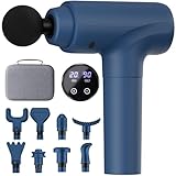 Pistola per massaggio, massaggiatore muscolare, pistola per massaggio con touch screen a LED, 20 velocità, 9 testine massaggianti, borsa per il trasporto, silenziosa pistola per massaggio elettrica