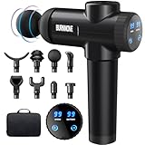 BURNNOVE Pistola Massaggiante Pistola Massaggiante per Collo Spalle Massaggiatore Profondo a 99 Velocità 8 Testine Massaggianti Massaggiatore Elettrico a Mano 2800 mAh con Custodia, LED Touch Screen