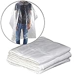 O'woda Mantelle per Parrucchiere Monouso, 120 * 90 cm, Materiale in PVC, Impermeabile Panno, adatta per Parrucchiere, Famiglia e Negozi di Bellezza (100 pcs)