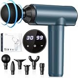 Pistola Massaggio Muscolare,Lefity con 30 Livelli Regolabili e 6 Testine, Pistola Massaggiatore con Display LCD, per Alleviare Il Dolore Muscolare