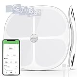 arboleaf Bilancia Pesapersone Digitale Professionale Bilancia Impedenziometrica con App, Misura Peso Corporeo, BMI, Proteine, Massa Muscolare ecc 14 Composizioni per il corpo, 8 Elettrodi