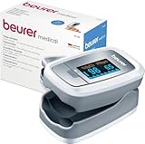 Beurer PO 30 Saturimetro per il Monitoraggio della Saturazione di Ossigeno nel Sangue e della Frequenza Cardiaca, Pulsossimetro Compatto, Spegnimento Automatico e Indicatore di sostituzione batterie