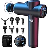 Pistola Massaggio Muscolare Elettrico Massaggiatore a Percussione Tessuti Profondi Rilassamento Muscolare 99 Velocità 2550mAh 3300 RPM Touch Screen a LED Basso Rumore con 8 Teste Sostituibili