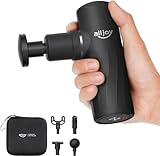 ALLJOY Pistola Massaggio Muscolare Mini, Massaggiatore Muscolare 3200RPM Pistola Massaggiante Portatile Massage Gun Profondo Tessuto con 4 Teste, 4 Livelli, Ricarica di Tipo-c