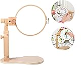 O'woda Punto Croce Cornice Stand, Supporto per Ricamo, con Cerchio Regolabile Telaio da Ricamo 20cm, Telaio in Legno Punto Croce per Cucire, Lavori Fai da Te