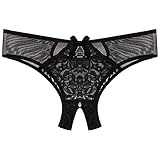 Generic Mutandine Basse Slip Aperti Mutande a Vita Sexy Cavallo da Donna in Pizzo per Sposa