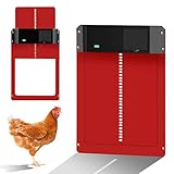 O'woda Coperchio di Pollo Automatico, Porta di Pollo, Apriporta Pollaio Sensore di Luce (Rosso)