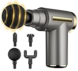 cotsoco Mini pistola massaggiante portatile, tessuto profondo con 6 velocità, massaggiatore muscolare senza fili con 4 teste, ricarica di tipo C, dimensioni da viaggio, ottimo regalo