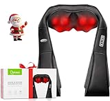 cotsoco Massaggiatore Cervicale con Funzione Riscaldamento, Shiatsu Massaggiatore Schiena e Collo,3 Velocità Regolabili, Utilizzabile in Casa, Ufficio o Auto, Regalo per Uomo Donna,Nero