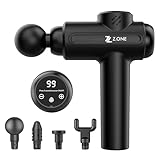 Z.ONE Pistola Massaggiante - per Sollievo Muscolare, 4 Testine Intercambiabili, Motore Potente Silenzioso, Ricarica USB-C Massaggiatore Portatile per Schiena Gambe Collo Spalle Corpo Intero