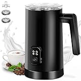 Montalatte Elettrico Automatico BURNNOVE 4 in 1 Cappuccinatore Elettrico 600W 350ml Macchina per Cappuccino Montalatte con Funzione Latte Caldo e Freddo, per Macchiato Cioccolata Calda al Latte