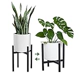 O'woda Stand di Piante, Supporto per Piante Regolabile, Portabottiglie in Metallo Nero per Interni ed Esterni per la Decorazione Domestica (Vaso Non Incluso)