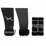 PICSIL - Paracalli Heron, Grips per Protezione Mani, Uso con o Senza Magnesite, con Astuccio e Polsini, Ideale per wod, Cross Training, Calisthenics e Fitness (Moonless, G+)