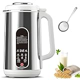 Macchina per Latte di Soia e Noci 1,2L, Latte di Mandorla e Avena con 12 Lame, Latte Vegetale Veloce in 5 Minuti, Autopulente, Timer 24h & Mantieni Caldo, Display LED, Uso Domestico e Familiare
