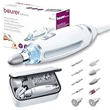 Beurer MP 62 Fresa Professionale per Manicure e Pedicure, 5400 giri/min, 10 Accessori in Feltro e Zaffiro, Luce LED Integrata, Velocità Regolabile, Custodia Inclusa, Bianco