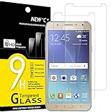 NEW'C 2 Pezzi, Vetro Temperato per Samsung Galaxy J5 2015 (SM-J500), Pellicola Prottetiva Anti Graffio, Anti-Impronte, Senza Bolle, Durezza 9H, 0,33mm Ultra Trasparente, Ultra Resistente
