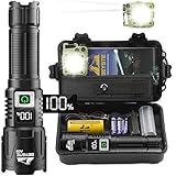BEYSTE Torcia LED Potente Professionale, 500000 Lumen Torcia LED Ricaricabile, Torcia Potente Tattica, Torcia Militare Professionale, Torcia USB Zoomabile, Impermeabile XHQ99.2 Torcia portatile