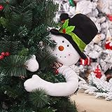 Ysimee Grande Puntale per Albero di Natale Babbo Natale Pupazzo di neve Abbraccia, albero di Natale per decorazioni per feste in casa