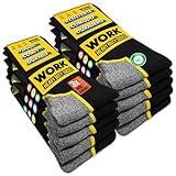 SOXCO 10 paia calze da lavoro uomo lunghe rinforzate WORK Socks, 43-46