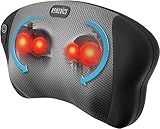 HoMedics Cuscino Massaggiante Shiatsu, Massaggiatore Cervicale Elettrico Multiuso, Massaggiatore con Funzione di Riscaldamento per Rilassare Collo, Spalle, Schiena, Zona Lombare e Gambe, Nero