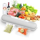 Macchina Sottovuoto Alimenti, Portatile Macchina Sottovuoto Professionaleper Alimenti Secci e Umidi Macchina Sigilla Sacchetti, Macchina Sottovuoto per Sous Vide con 15 Sacchetti