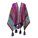 Scialli da donna morbidi e confortevoli, maglione lavorato a maglia, scialle con nappe, cardigan abbinato con frange, maglione irregolare colorato, cardigan, sciarpa, sciarpa in raso per dormire sui