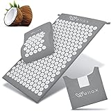 Tappetino per agopressione Wellax con cuscino - allevia specificamente la tensione e favorisce la circolazione - tappetino da massaggio in set con cuscino per agopressione e borsa per il trasporto