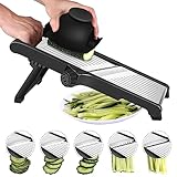 Affettatrice Mandolina per Verdure Professionale - Affetta Verdure con Guanti di Sicurezza, Regolabile in Acciaio Inox, Fare Fette Spesse da 1 a 9 mm, Taglia Verdure Manuale