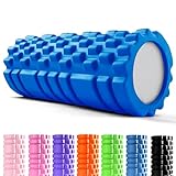 unycos - Foam Roller【Carico 130 kg】Rullo Massaggio Muscolare per Gambe, Schiena, Braccia, Trigger Point, Automassaggio, Yoga, Pilates, Physio, Fitness | Ultraleggero in EVA Dura 33x14 cm (Blu)