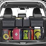 BURNNOVE Organizer Bagagliaio Auto Organizer per Bagagliaio Borsa Portabagagli Pieghevoli Auto per SUV e MPV con Elastic Net Magic Stick Risparmiare Spazio sul Sedile Posteriore