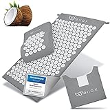 Tappetino per agopressione Wellax con cuscino - allevia specificamente la tensione e favorisce la circolazione - tappetino da massaggio in set con cuscino per agopressione e borsa per il trasporto