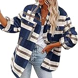 Ysimee Camicie a Quadri da donna in Pile Cotone, vestibilità Regolare Camicia Classica a Quadri Manica Lunga invernali, S/M/L/Xl/2xl/3xl